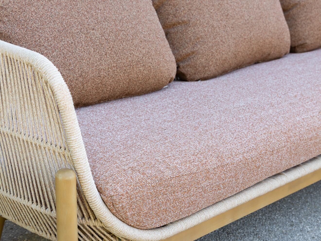 Fiqa textured multicolor fabric on a sofa